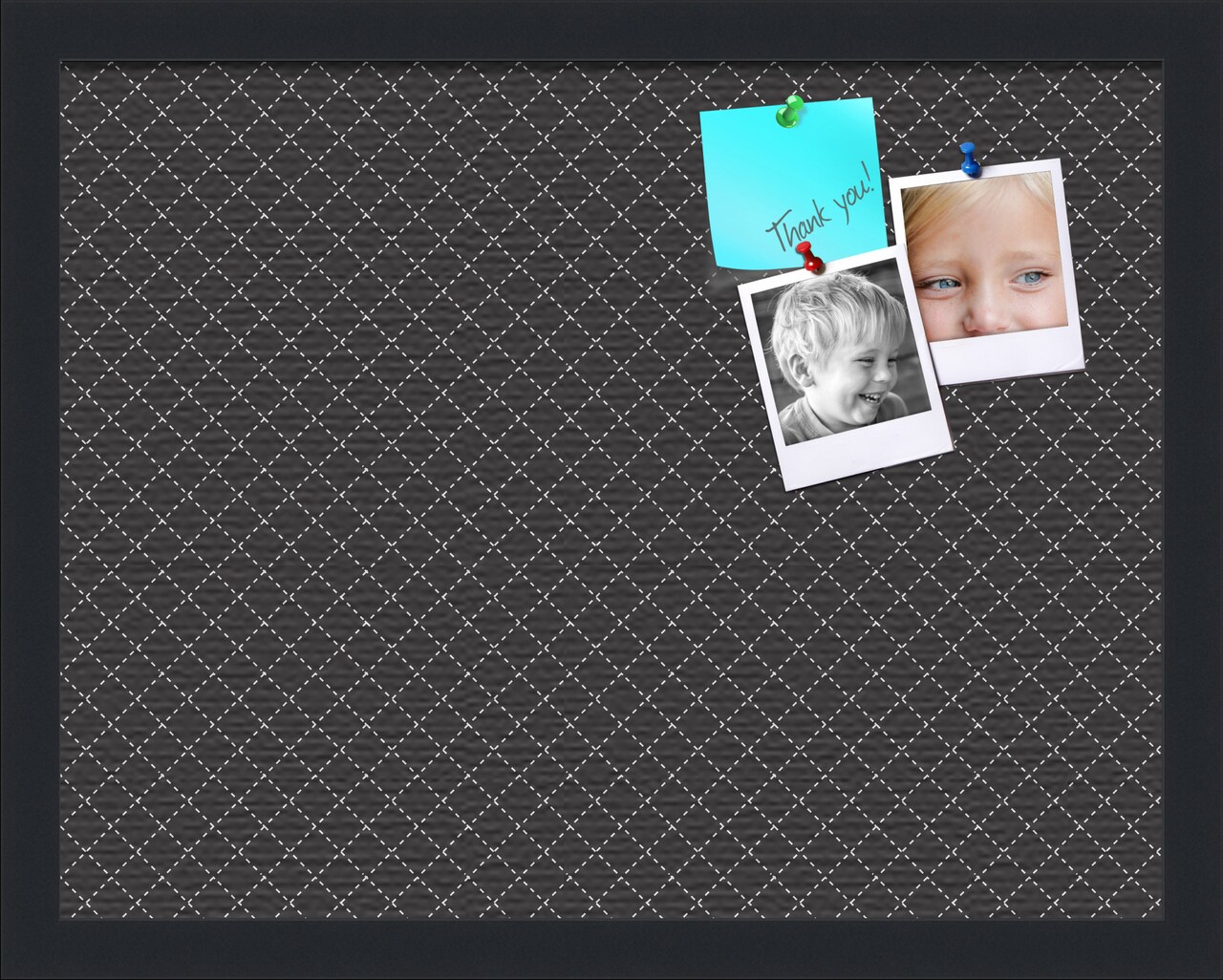 PinPix Custom Bulletin Board Black Diamond Poster Board Has a Fabric Style Canvas Finish, Framed in Satin Black, by ArtToFrames (PinPix-120)